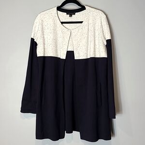 Ann Taylor Colorblock Open‎ Cardigan Sweater Jacket Size Medium Office Casual